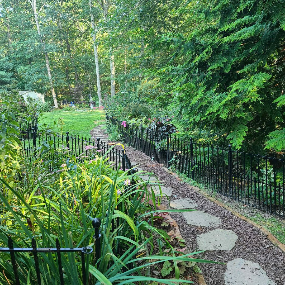 stone garden path through the garden