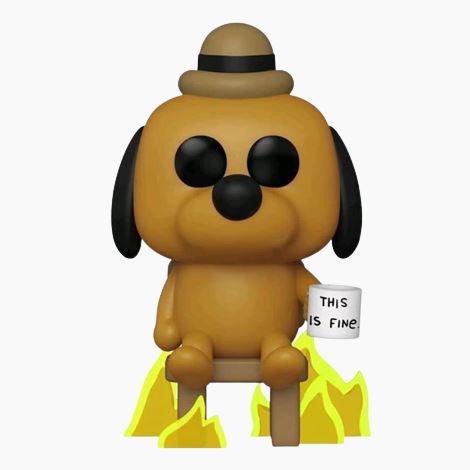 HGG22 Work From Home This Is Fine Dog Funko Pop