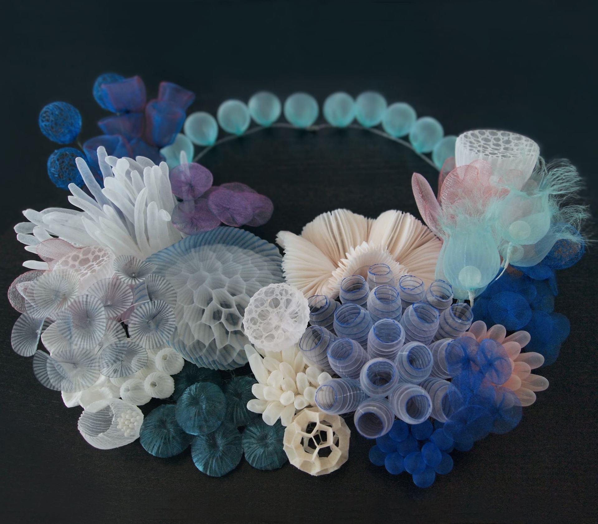 A photo of an ethereal coral like sculpture