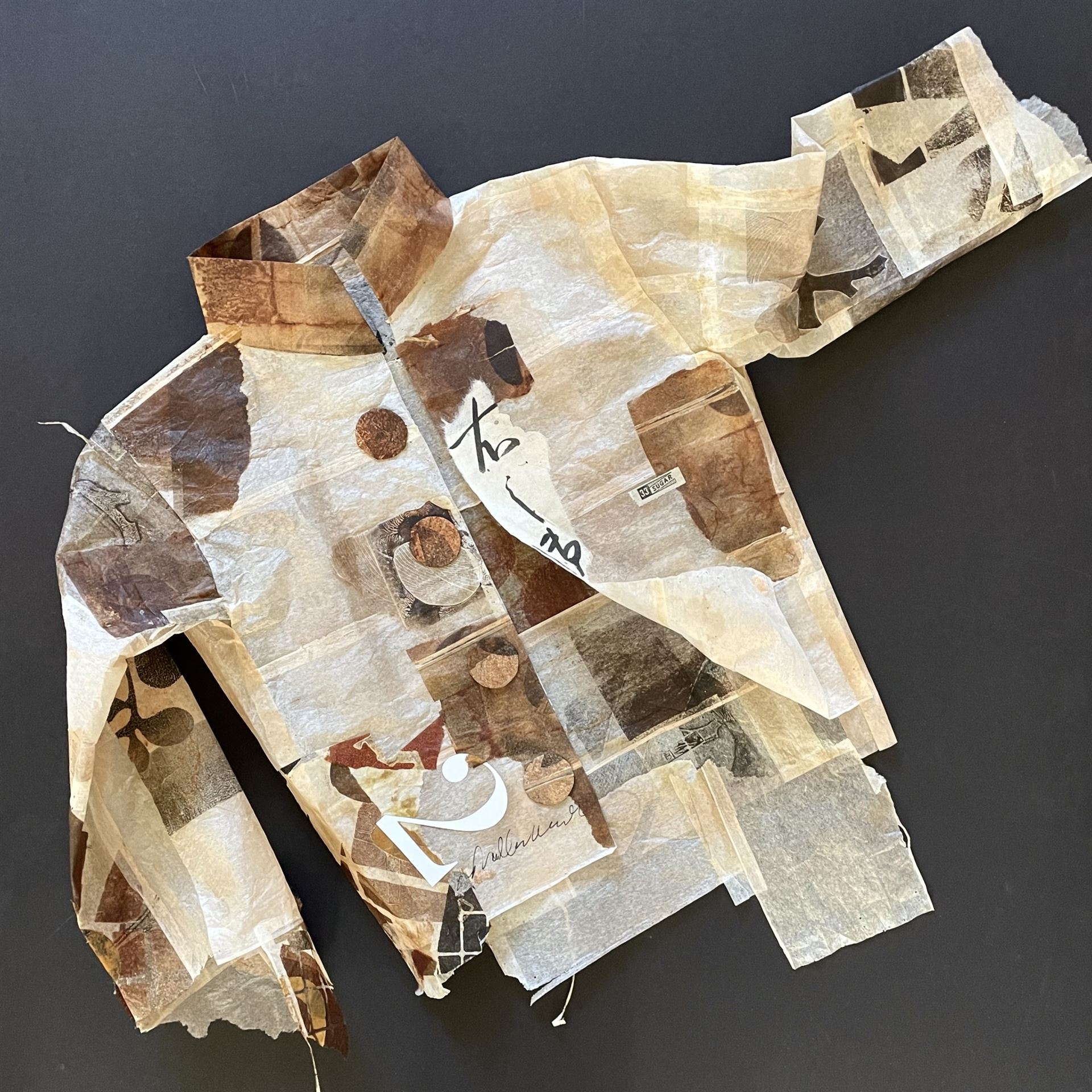 A shirt made out of tea bags.
