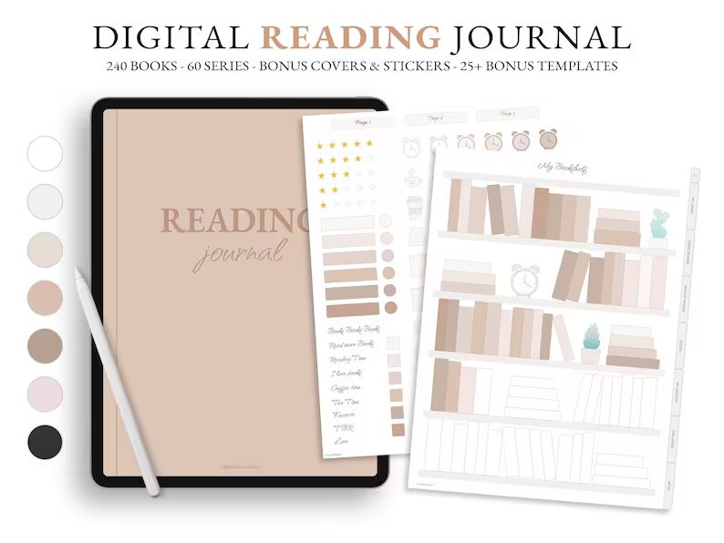A tablet with the digital reading journal in it