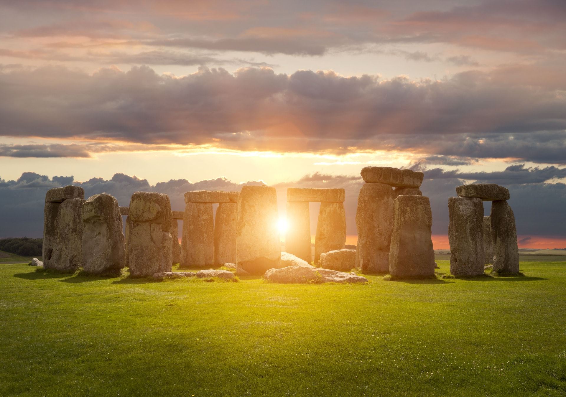Stonehenge at sunset, Wiltshire, England, United Kingdom