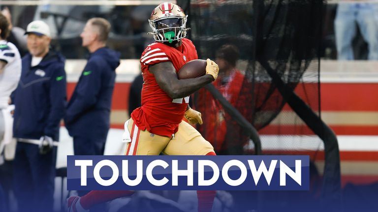 San Francisco 49ers star receiver Deebo Samuel turns on the turbo jets on this sensational 74-yard catch and run for a touchdown!
