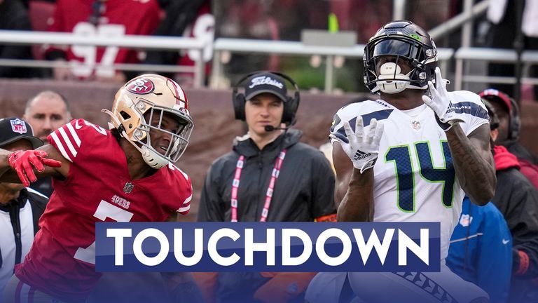 Seattle Seahawks quarterback Geno Smith throws a perfect 50-yard pass into the hands of DK Metcalf for a superb touchdown!
